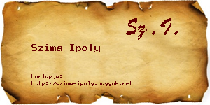 Szima Ipoly névjegykártya